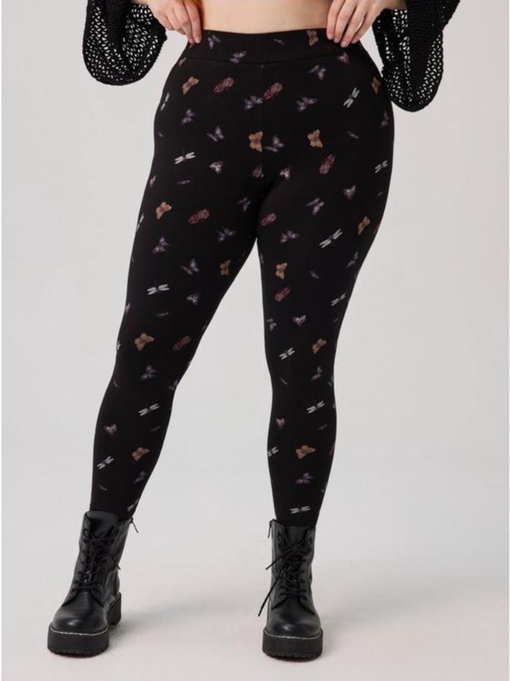 Torrid Nightfall Legging Tiny Insects Black - Size 0 (12) - NWT - Picture 5 of 6